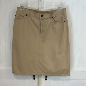 Lauren Jean Co. Ralph Lauren 100% cotton tan pencil skirt size 12